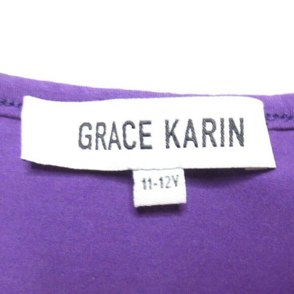4/$14 GRACE KARIN girls DRESS purple SLEEVELESS twirl skirt COMFY SIZE 11/12 - Picture 3 of 7